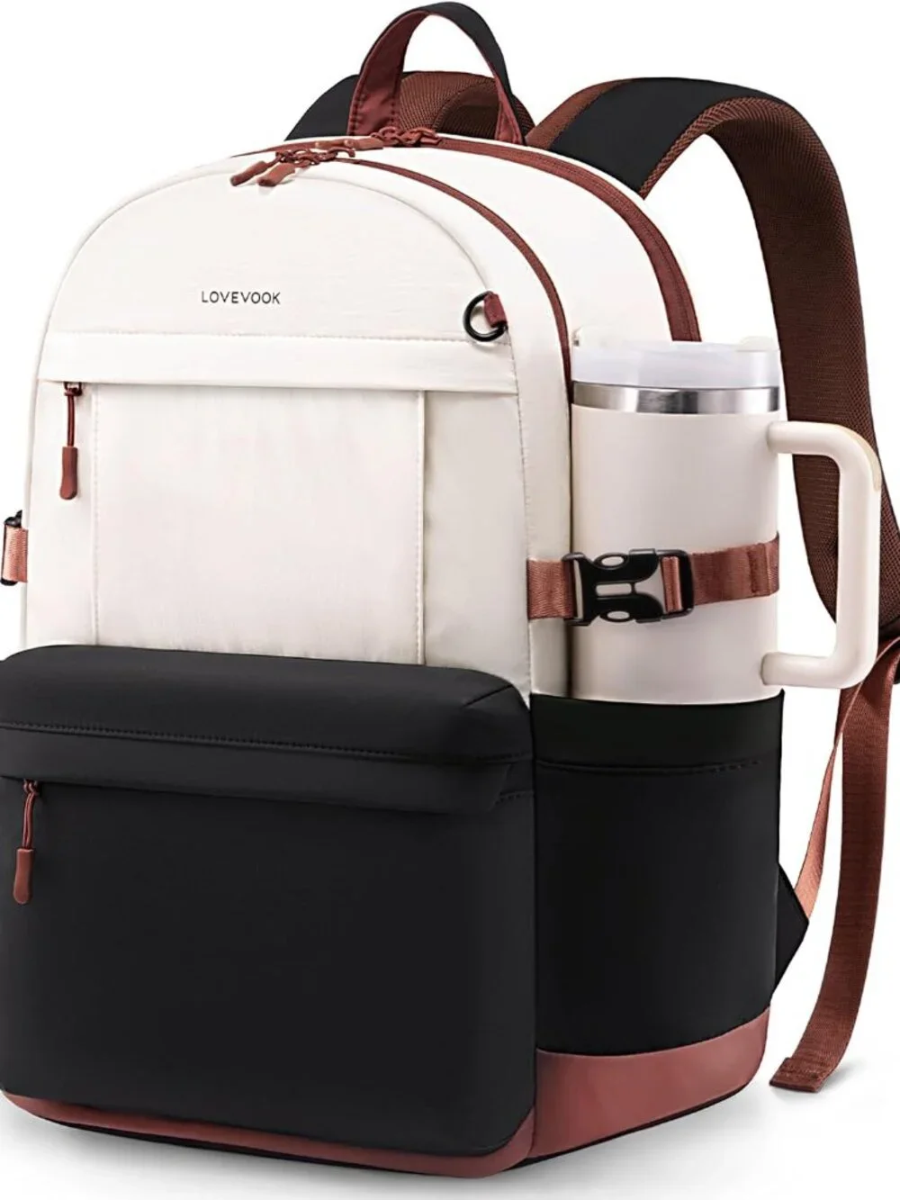 Laptop Backpack for Women with Giant Tumbler Holder,15.6 Inch Laptop Computer Ba